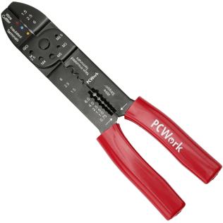 PCWork PCW04D | Pinza Crimpatrice Spelafili | Tronchese Utensile per Crimpare | Pinza Combinata 4 in 1 Multiuso